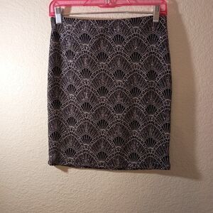 Divided Elegant Black Sparkle Mermaid Vibes Patterned Skirt sz Small